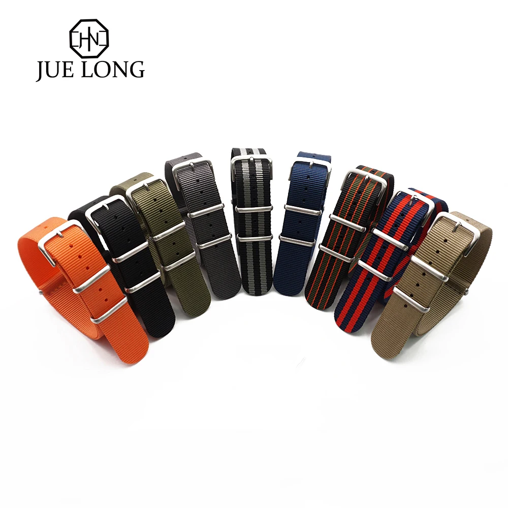 

JUELONG High-Quality Nylon Strap James Bond Color 20mm 22mm Nato Strap For Military Watch