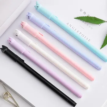

1pcs Kawaii Cartoon Cat Ballpoint Pen Stationery Ballpen 0.5mm Blue Black Ink Office & School Supplies
