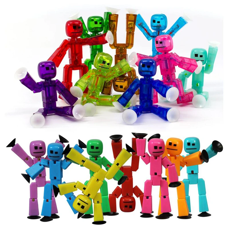 

2-20 Pieces Random Color Stikbot Screen Animation Toys Shed Dolls with Sucker DIY Creat Animation Film StikBot Toys