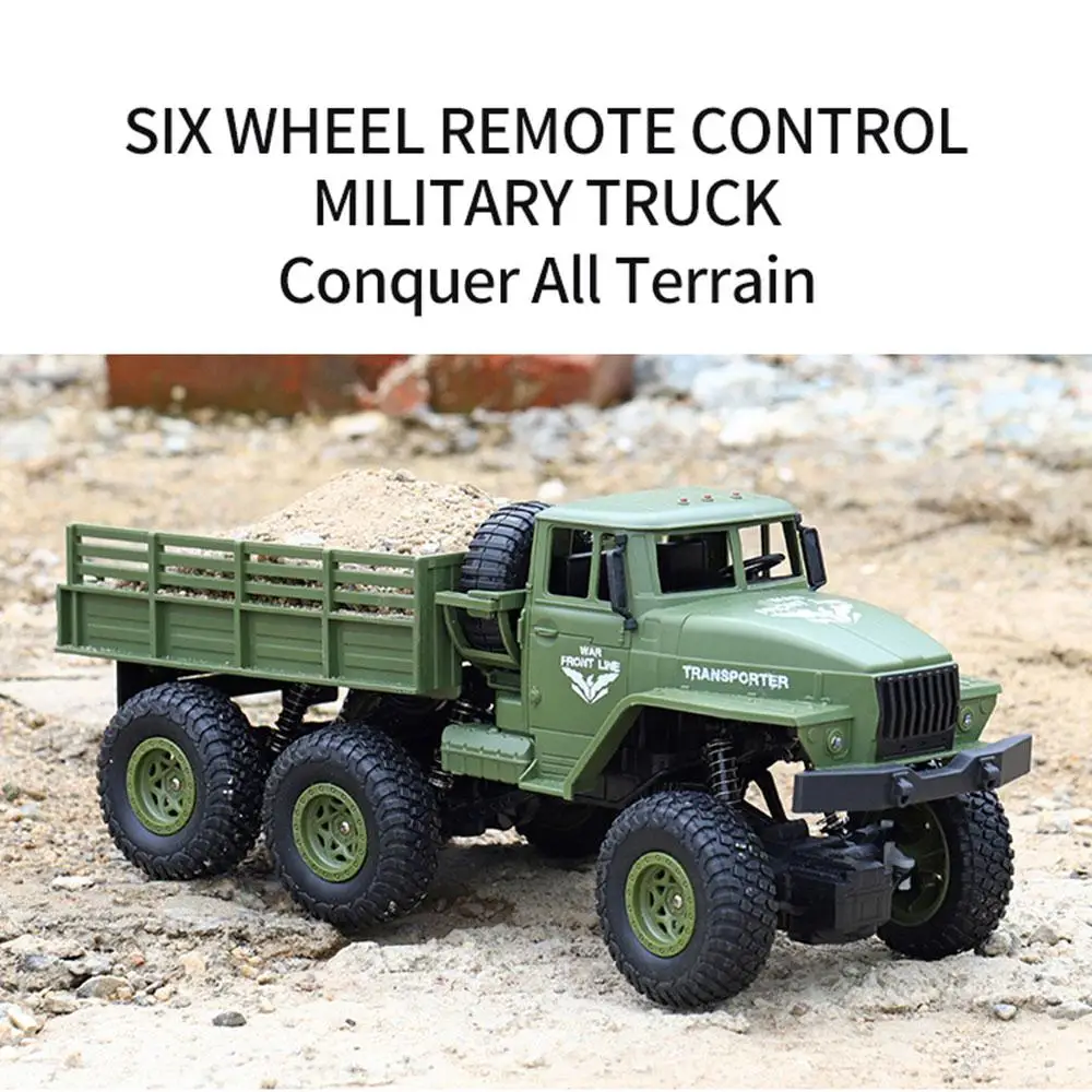 1/18 2.4G RC Military Truck Car 6 Wheel Remote Control Off-road Rock Crawler Truck Model Army Auto Cars Toys Boy Children Gift