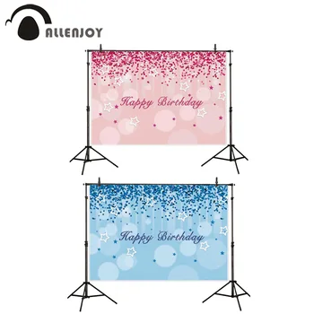 

Allenjoy Bokeh Party Banners Blue Pink Stars Dots Halo Happy Birthday Photozone Decor Girls Boys Activities Wall Backdrop Supply