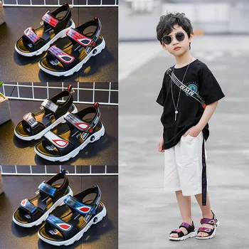 

Summer Kids Sandals Flat Beach Shoes Kids Sports Casual Student Sandals Bottom Non-Slip Closed Toe Children Shoes for Boys Girls