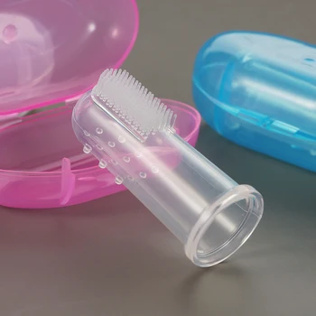 

3Pcs Safe Soft Baby Toothbrush Silicone Teether Transparent Toddler Infant Teething Massager Teeth Care Cleaning Brush Tool