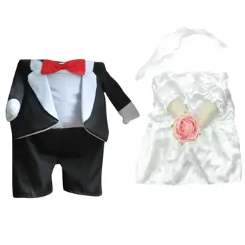 

Pet Dog Clothes For Small Dog Birthday Wedding Dress Tuxedo With Headdress Flower Veil Princess Formal Costume Pet Clothes