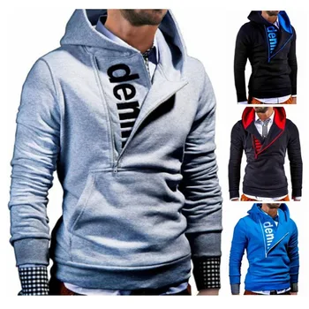 

Thicken Winter Autumn Warm Hoodies Men Boys Zipper Pullovers Long Sleeves Sweatshirt Letter Printed Tracksuit Coat Bomber Male