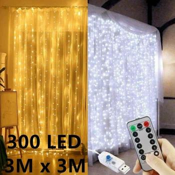

Remote led Curtain string lights USB powered fairy lights garland led wedding party christmas for window Home Copper Wire Light