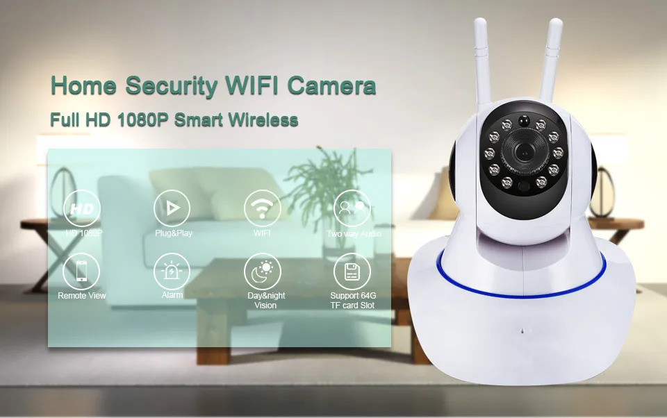 1080P Wifi IP камера WiFi Беспроводная наблюдения Onvif 2.0MP P2P CCTV веб Сеть Детский Монитор