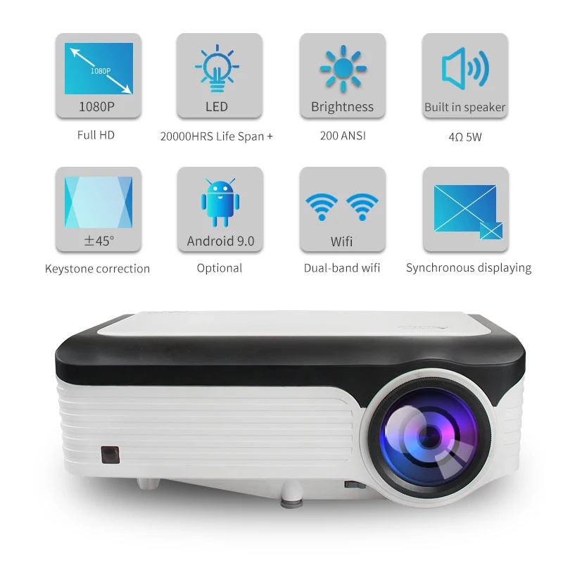 apple projector Portable Video Projector FULL HD 1080p Supported Android Lcd Led Projector Home Theater Projector projector mobile