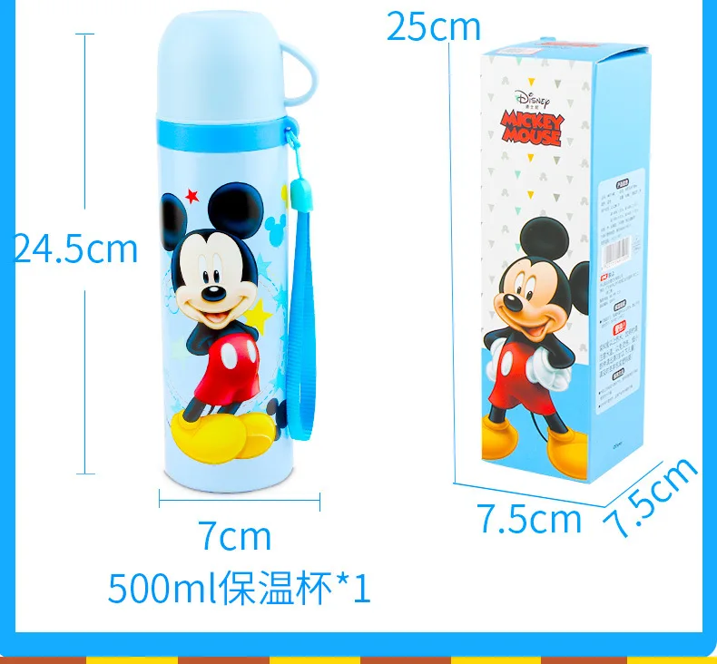 Garrafa de Água Vácuo dos Desenhos Meninos Termostato Disney Isolamento Mickey Bebê Favorito Animados Copo 500ml 14 Mamãe e Bebê