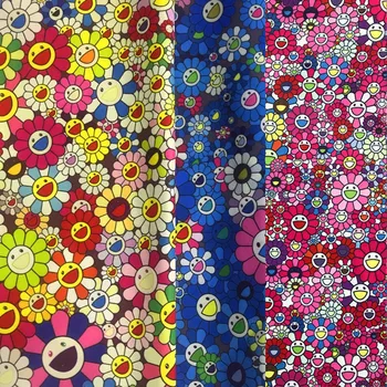 

45*145cm Waterproof Canvas Sunflower Cartoon Fabric Sewing Material Quilting Patchwork Needlework Diy Handmade Curtain Bedding