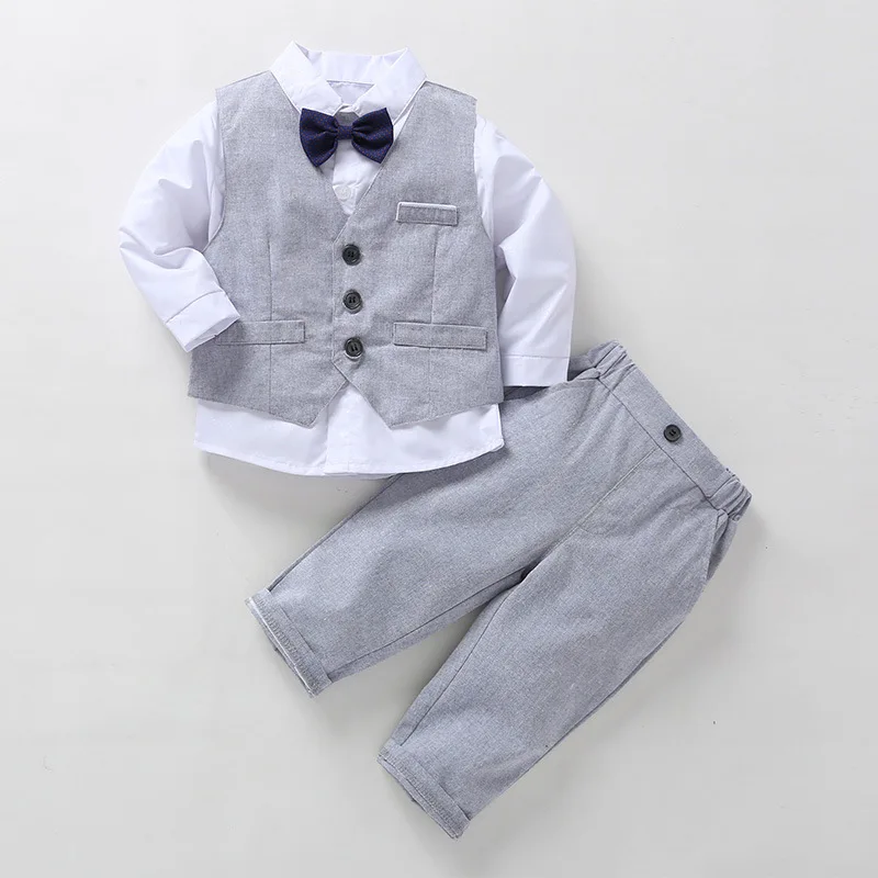 

BOY'S Suit Spring And Autumn Children Gentleman Clothes CHILDREN'S Performance Wear Three-piece Set Baby Nursing