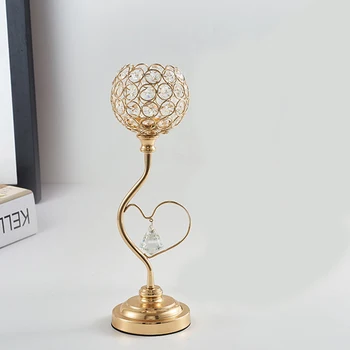 

Retro Candlestick Christmas Plated Iron Candlestick Creative Heart Shaped Hollow Candlestick