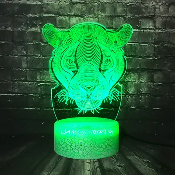 

Decor Desk Night 3D Lion Head Tiger Illusion LED 7 Color Change USB Remote Change Mood Light Kids Holiday Birthday Friend Gift