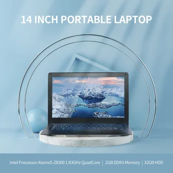

Lightweight 14 inch Laptop Notebook Intel Atomx5-Z8300 Processor 1.83GHz QuadCore/2GB DDR3 Memory/32GB HDD Black EU/US Plug