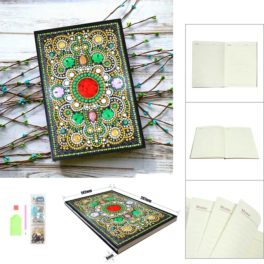 DIY Mandala flowerSpecial Shaped Diamond Painting 64 Pages A5 Notebook Diary Book Embroidery Cross Stitch Craft kid Gift | Дом и сад