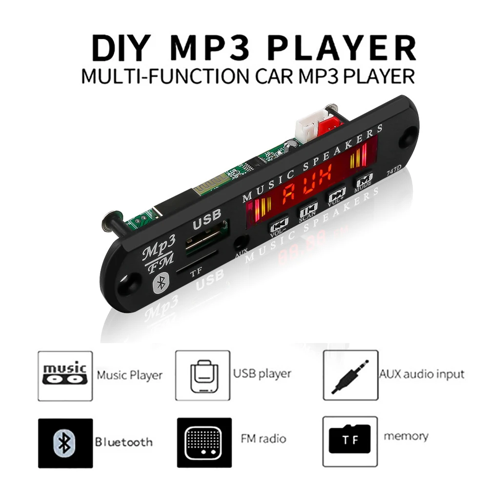 Беспроводной Bluetooth MP3 плеер KEBIDU аудиомодуль Плата декодера сделай сам USB TF FM радио