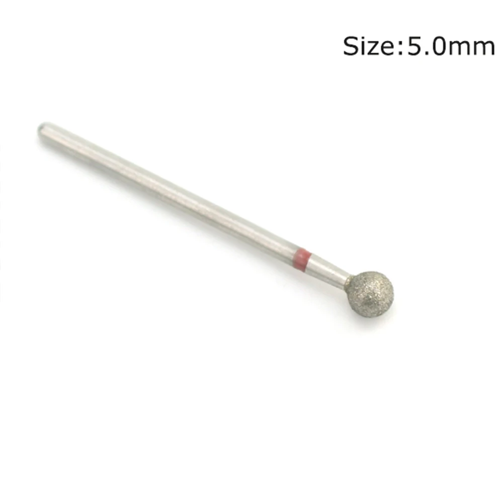 1pcs Diamond Nail Drill Cuticle Bits Ball Milling Cutter Burr for Electric Manicure Machine Cuticle Clean Files Nail Art Tools 6