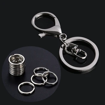 

20pcs/lot 1.7x28mm High Quality Keyring Flat Split Ring Metal Circle for Diy Keychains Making Findings Handmade Accessories