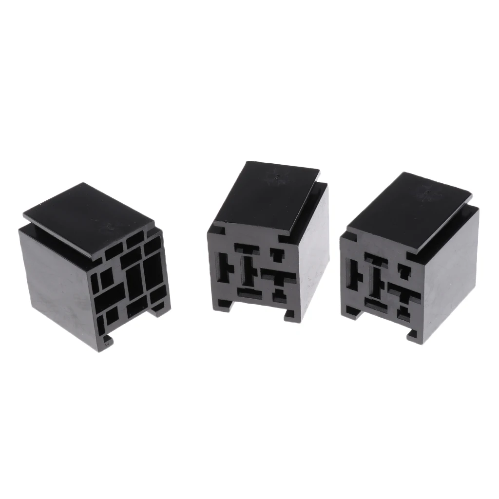 3pcs 80A 5 Pin Relay Holder Socket With Terminals Car Alarm Light Control