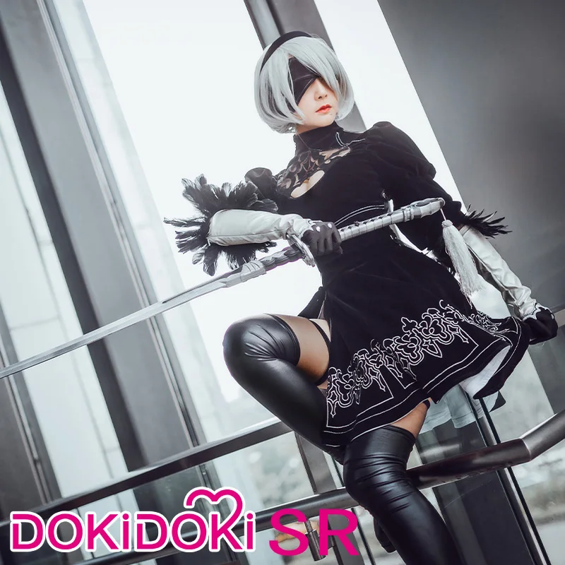 DokiDoki SR Косплей из игры NieR:Automata 2B YoRHa № 2 Тип B Женский костюм на Хэллоуин NieR