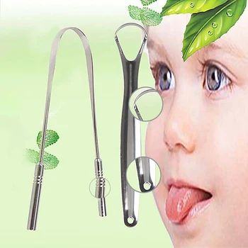 

2pcs Tongue Scraper Cleaner Professional Eliminate Bad Breath For Oral Care Hot Sale Dental Tongue Cleaning Brush Scraper 2 In1