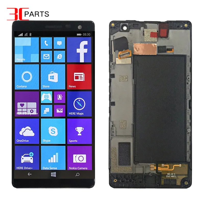 Полный ЖК-дисплей для Nokia Lumia 730 735 RM-1038 RM-1039 RM-1040 сенсорный ЖК-экран стеклянная панель в сборе с рамкой