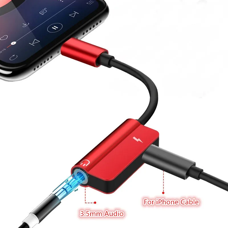 Aux сплиттер для наушников адаптер для iPhone 11 Pro XS MAX XR X 8 Plus конвертер для 11pro 8pin IOS до 3,5 мм разъем 2 в 1