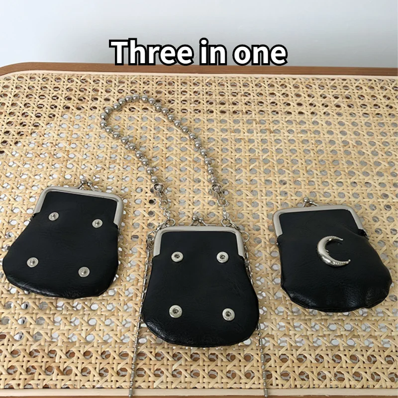 PU Leather Women moon Small Shoulder Bag Fashion Chain Female Shell Crossbody Bags Retro Design Ladies Mini Coin Purse Handbags pu crossbody bag crossbody bag women handbags