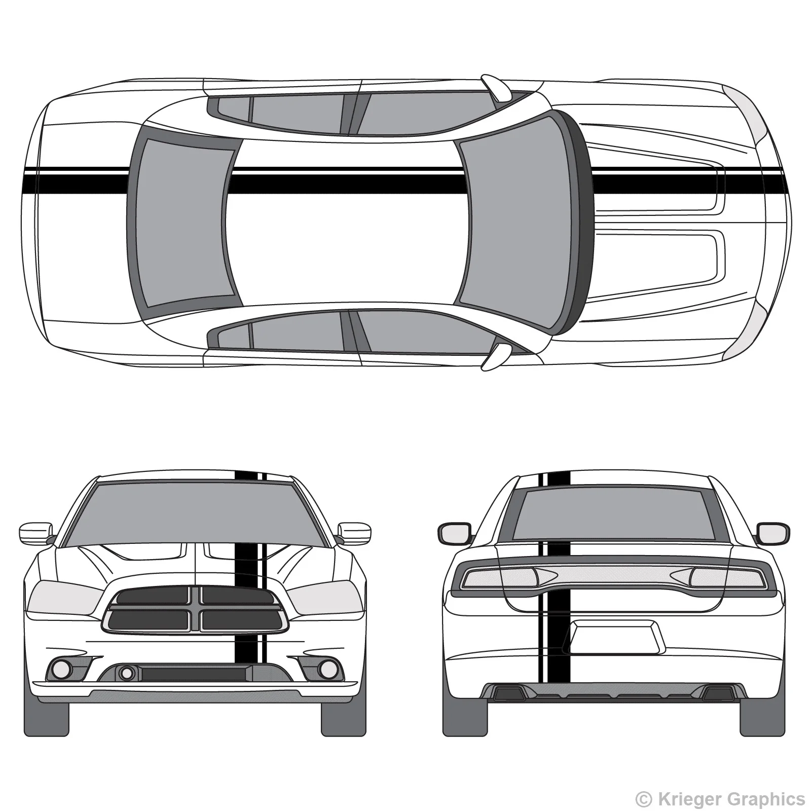 Для Dodge charger одно смещение ралли гонки Полосы Виниловые полосы наклейки