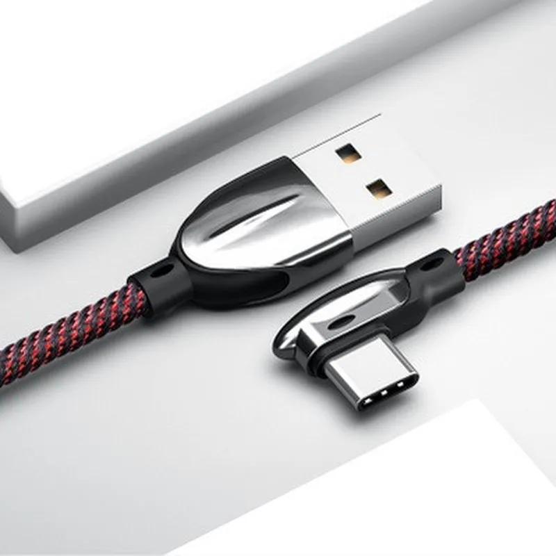 Кабель USB Type-C 5A для быстрой зарядки изгиб под углом 90 градусов C зарядное
