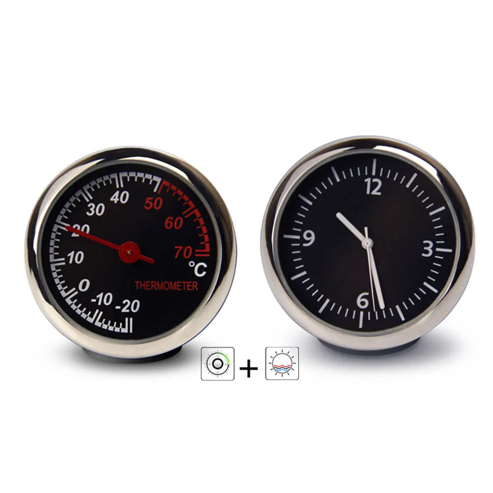 

Auto Car Electronic Clock Automotive Mini Car Digital Thermometer Alloy Electronic Digital Quartz Dashboard Decorative