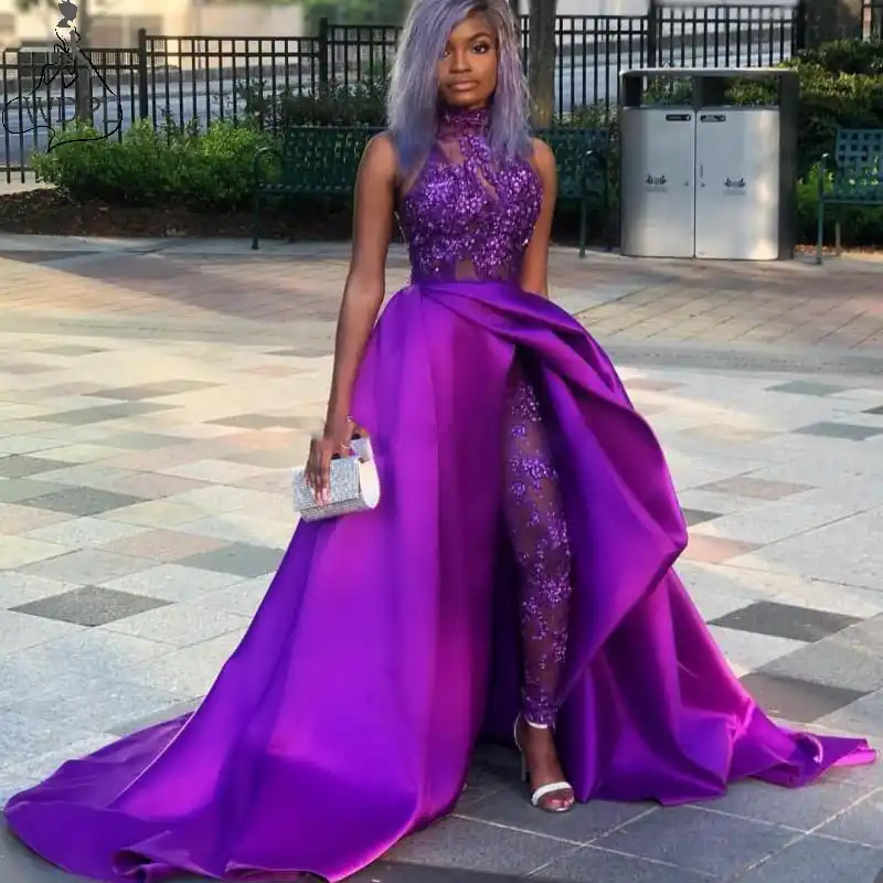 purple dinner gown