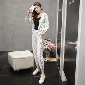 

Loose 2019 Fashion Print 2 Pcs Set Zip High Waist Casual Twinset Korean Vintage Pocket Striped Brief Two Piece Set