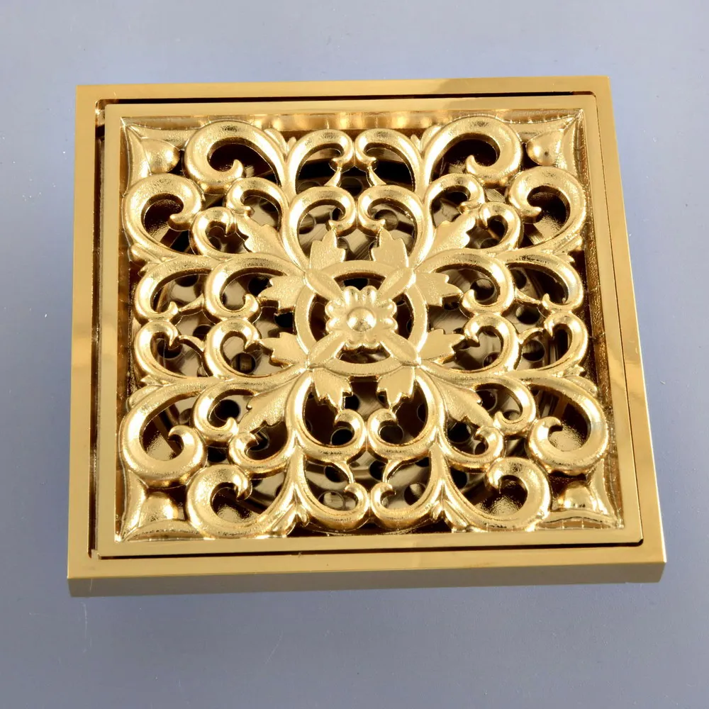 

Golden Brass Bathroom Shower Floor Anti-odor and Insect-Proof indoor and outdoor Drain Brass Dhr095