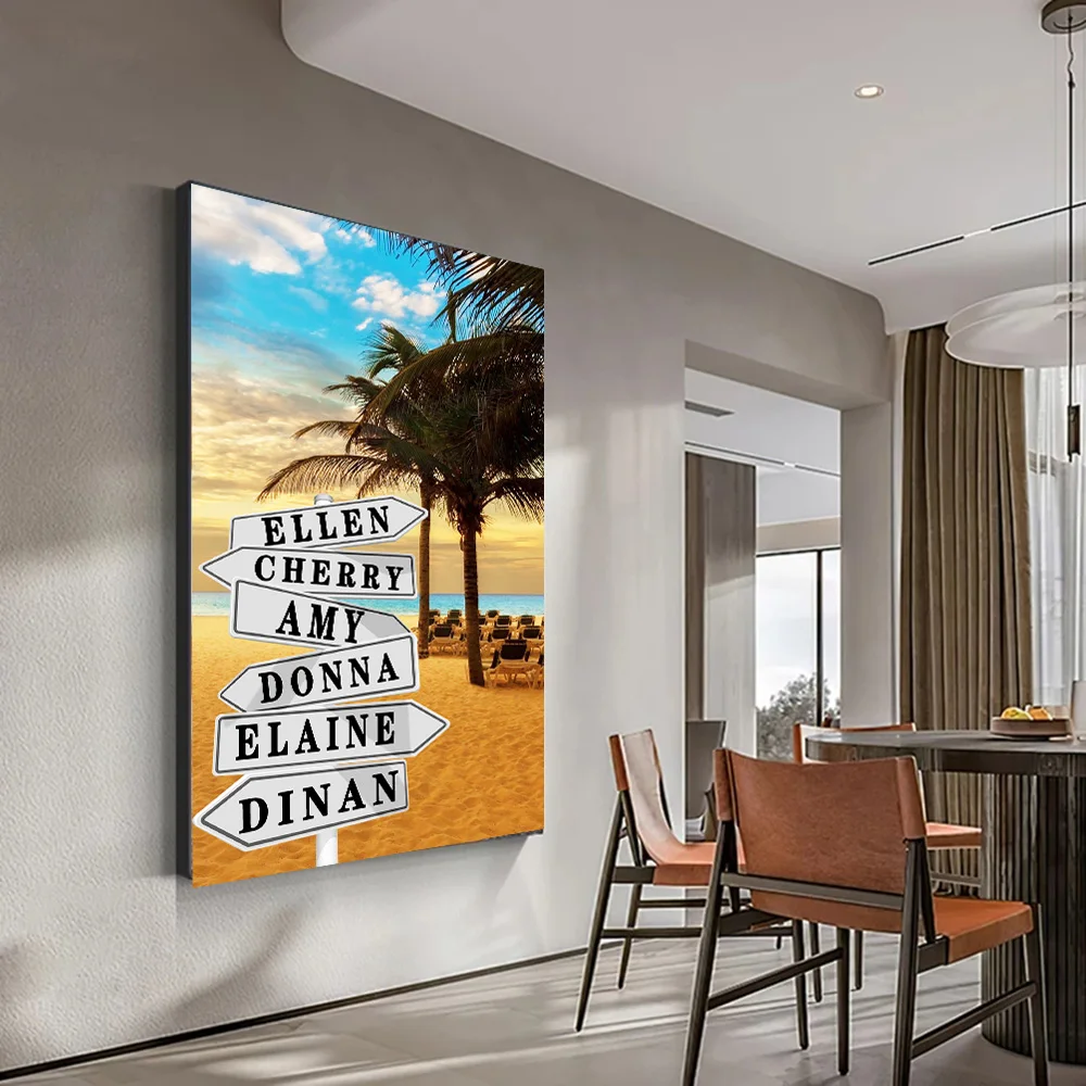 Family Name Name Sign Canvas Personalized Painting Intersection Street Posters Wall Art Custom Gifts For Family Home Decoration