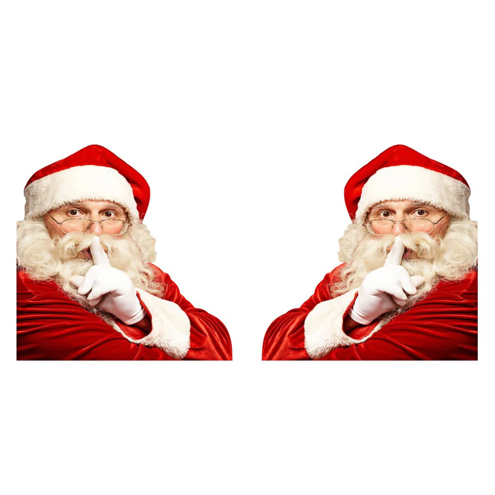 

2PCS 3D Cartoon Santa Car Window Stickers Auto Covers Car Window Cover Realistic Car Sticker for Christmas Gift 30cm*20cm