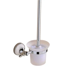toilet brush holder Роскошный держатель для полотенец, настенный набор аксессуаров для ванной комнаты, керамический набор из нержавеющей стали для ванной, хромированный держатель для туалетной щетки - Цвет: toilet brush holder