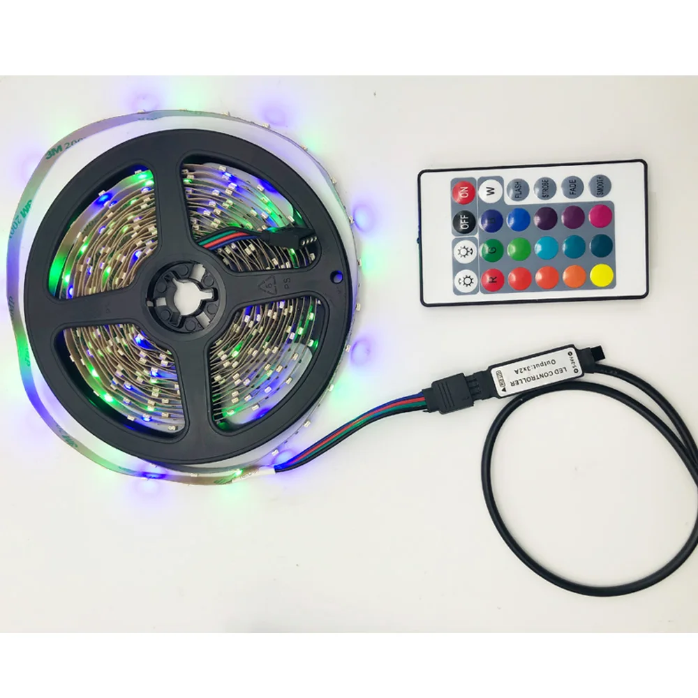 1 м USB DC 5-24 В Встроенный ИК-контроллер с 24 клавишами беспроводной контроллер для 5050 3528 RGB светодиодный светильник полосы