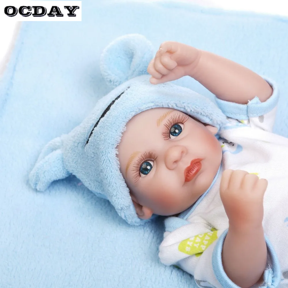 OCDAY 10 дюймов полный корпус силикона Reborn Baby куклы живой реалистичные открытые глаза куклы реалистичные Bebe Reborn Младенцы мальчик игрушки для детей