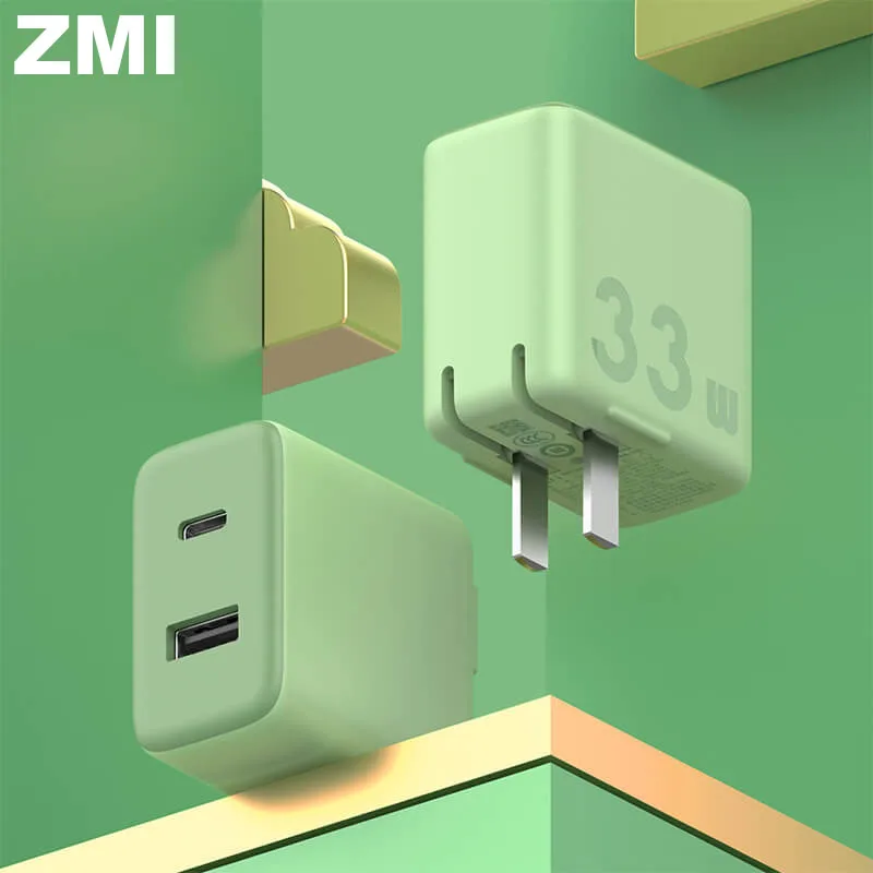 ZMI 33W USB быстрое зарядное устройство 1A 1C Type-C USB-A 100-240V для Android iOS переключатель