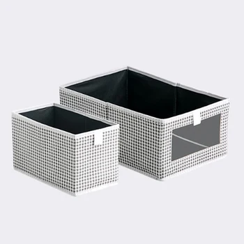 

Clothing Storage Bag Organizer Sundries Sorting Box Simple Household Storage Box with Clear Window for Bedding Foldable