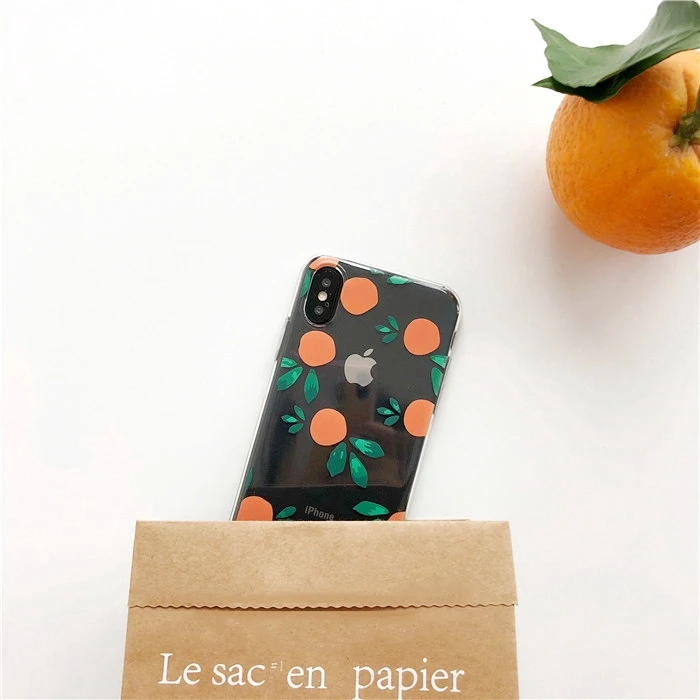 Summer Fruit Orange Case Cover for IPhone X 7 8 XR XS Max Fashion 6 6s Plus |