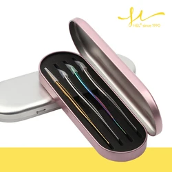 H&L Eyelashes Tweezers Box Exquisite Tinplate Protection Storage Box Eyelash Lash Extension Beauty Pencil Case Makeup Tools