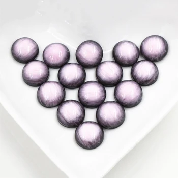 

New Fashion 40pcs 12mm Pink Colors Stylish Brushed Style Flat back Resin Cabochons Cameo-V5-02