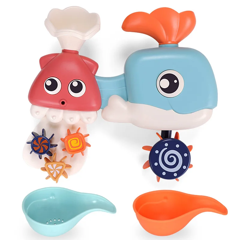 Electric Inductive Water Spray Tool Toy Ball with Light Music Bathroom Bathtub Swim Baby Bath Toys for Toddler Infant Children - Цвет: J