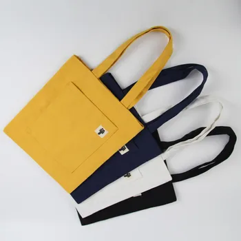 

Tote Bag Canvas Foldable Shopping Bag Women Female Daily Use Large Capacity Grocery Shopper Bag