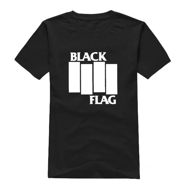 YUAYXEA черный флаг рок группа футболка хип хоп мужская футболка хлопок короткий рукав круглый вырез Футболка - Цвет: Черный