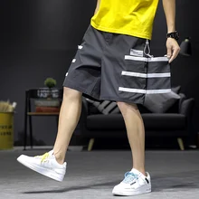 Красивые лоскутные мешковатые шорты-карго с несколькими карманами, мужские повседневные уличные шорты в стиле хип-хоп, летние новые черные мужские шорты, брюки