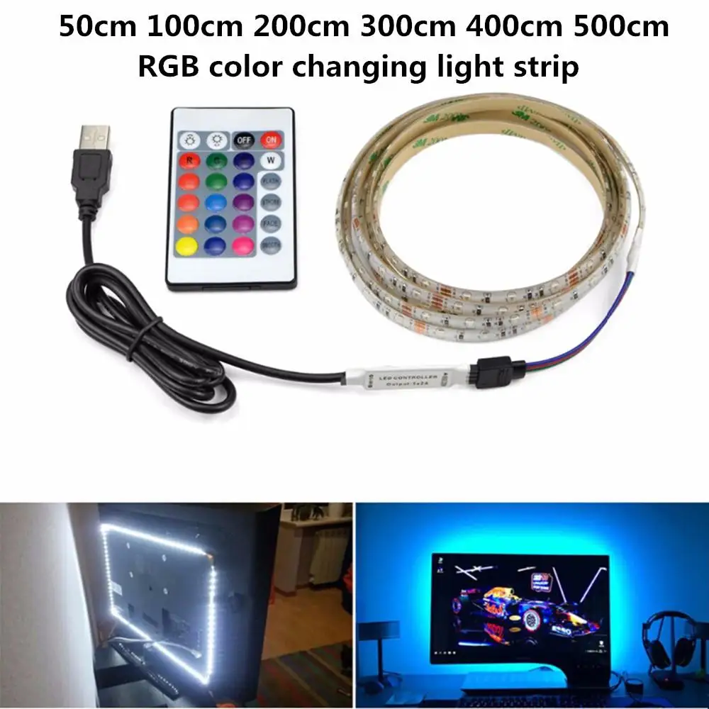 TPFOCUS USB 5V светодиодный водонепроницаемый светильник-гирлянда Гибкая RGB меняющая светильник лента с пультом дистанционного управления