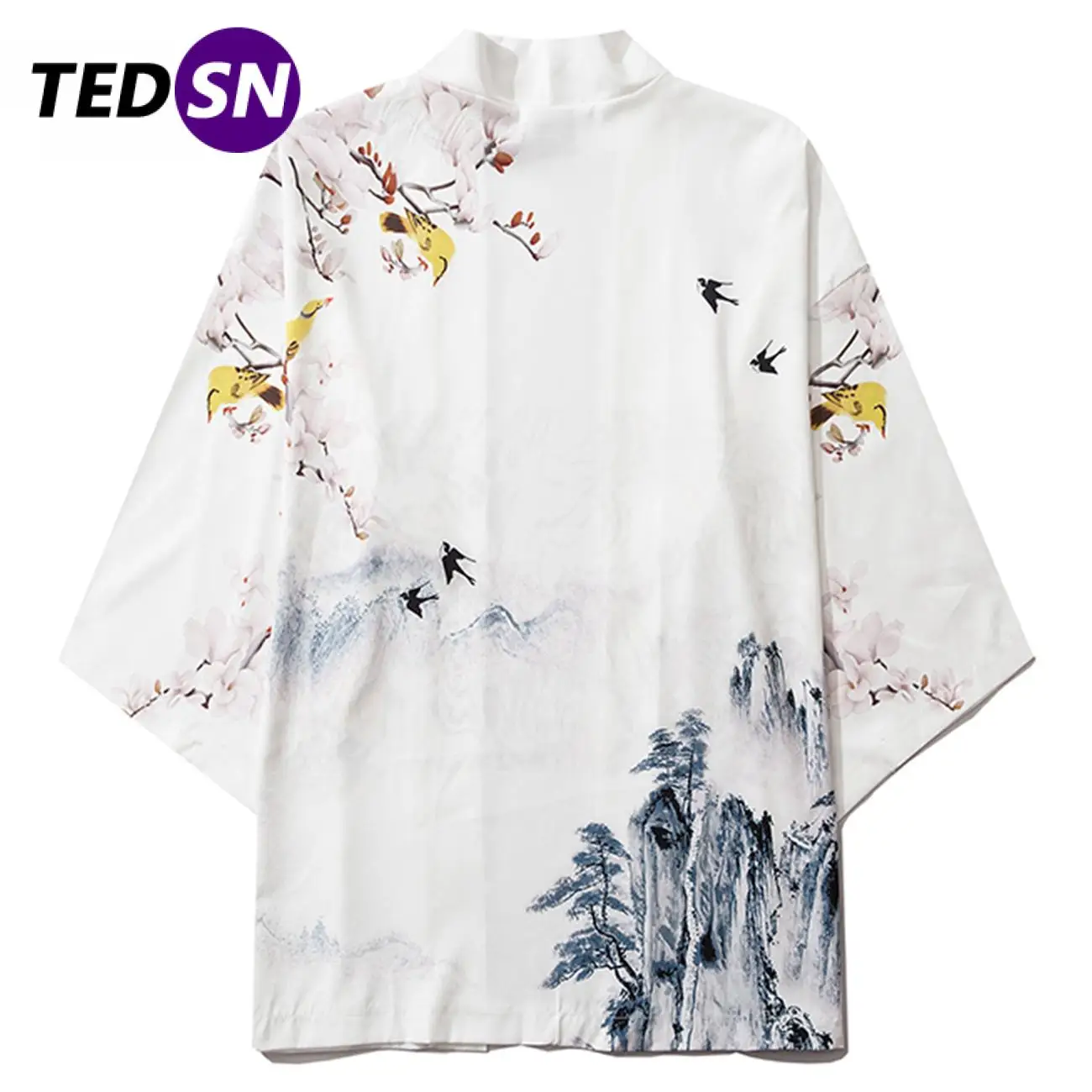 DOSLAVIDA Conjunto De Chaqueta De Kimono Japonés Para Hombre, Elegante Abrigo Abierto Con Pantalones Cortos, Estilo